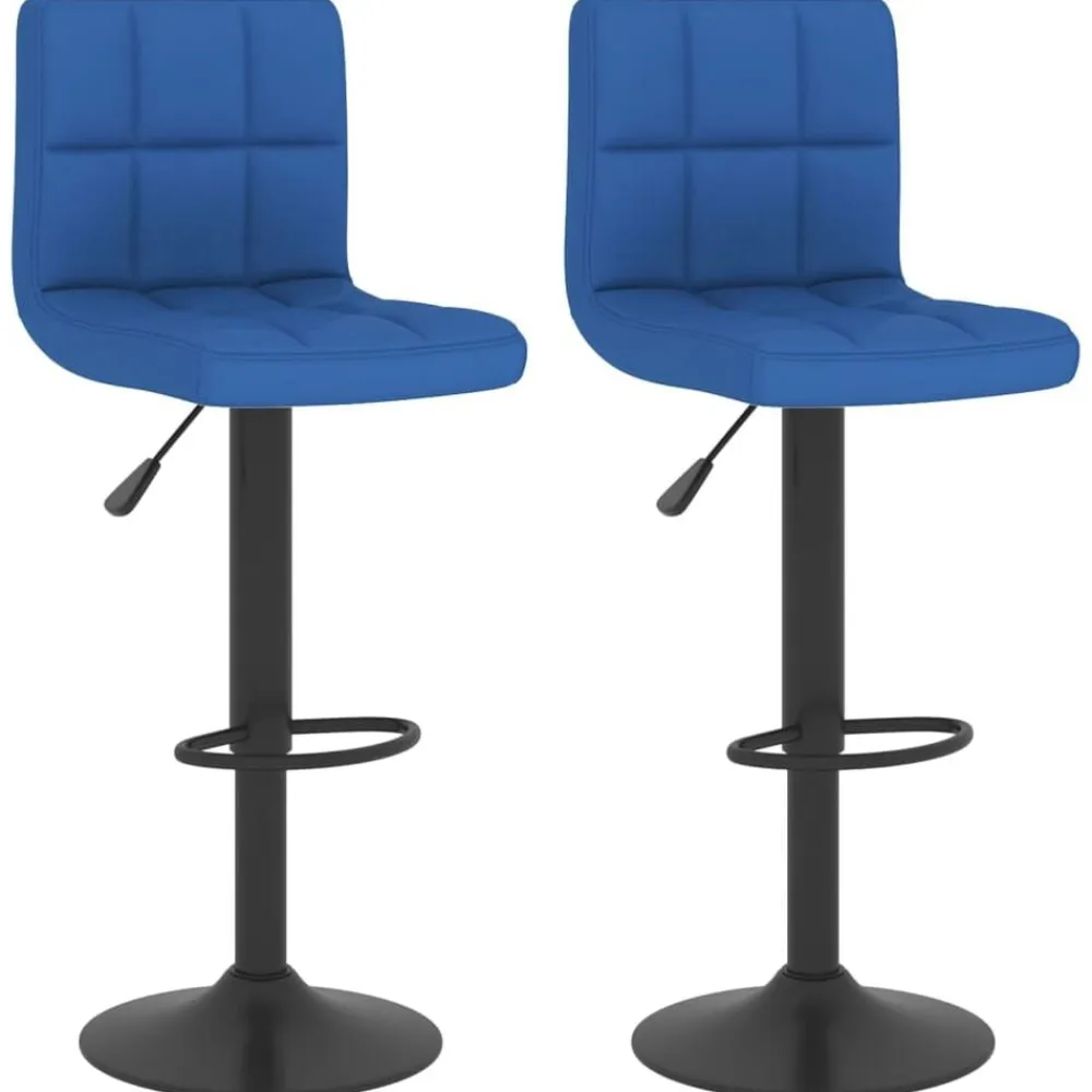 vidaXL Taburetes de cocina 2 unidades tela Azul New