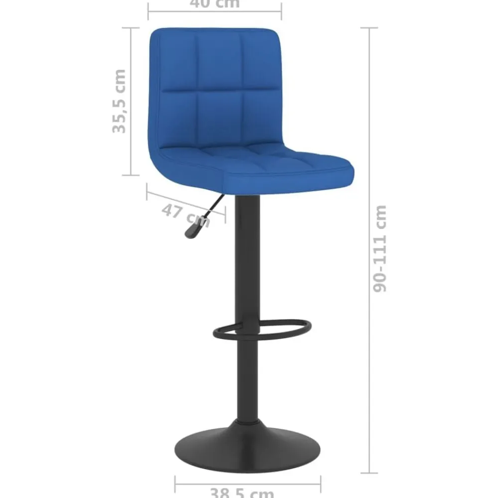 vidaXL Taburetes de cocina 2 unidades tela Azul New