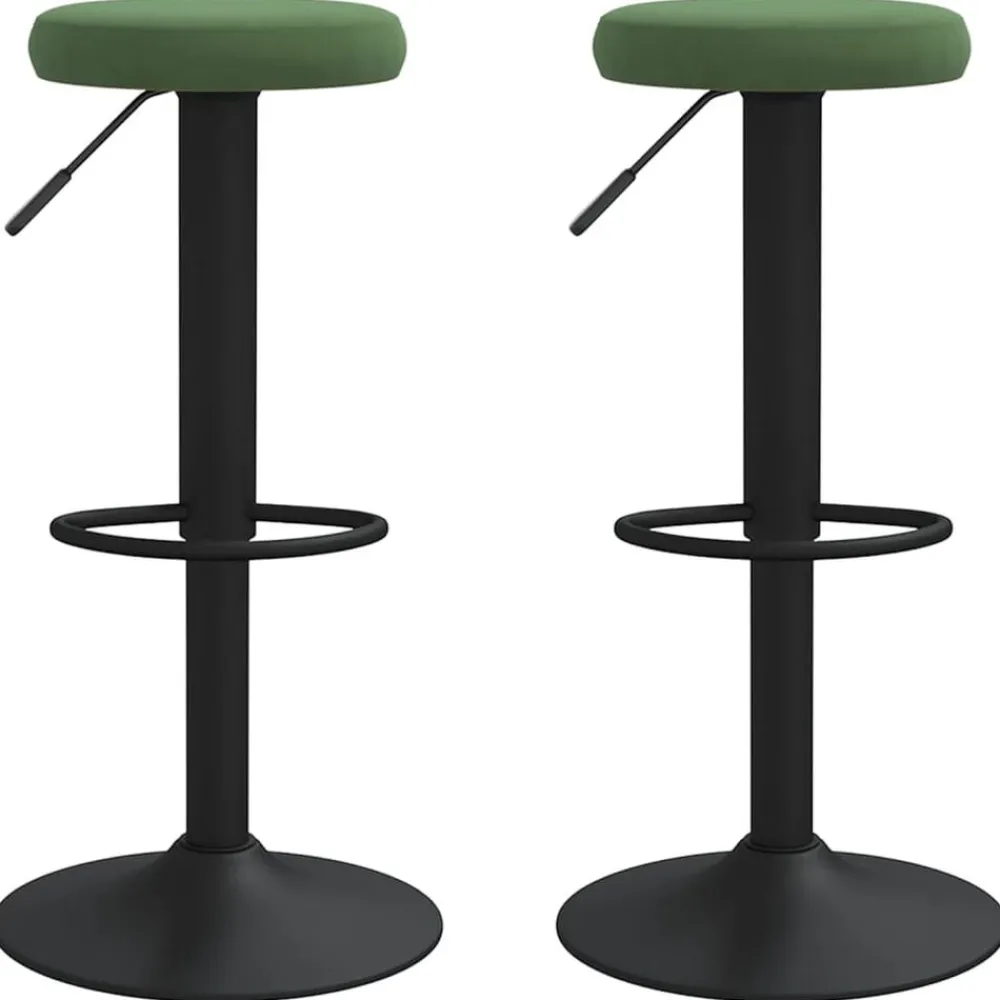 vidaXL Taburetes de cocina 2 unidades terciopelo Verde oscuro Clearance
