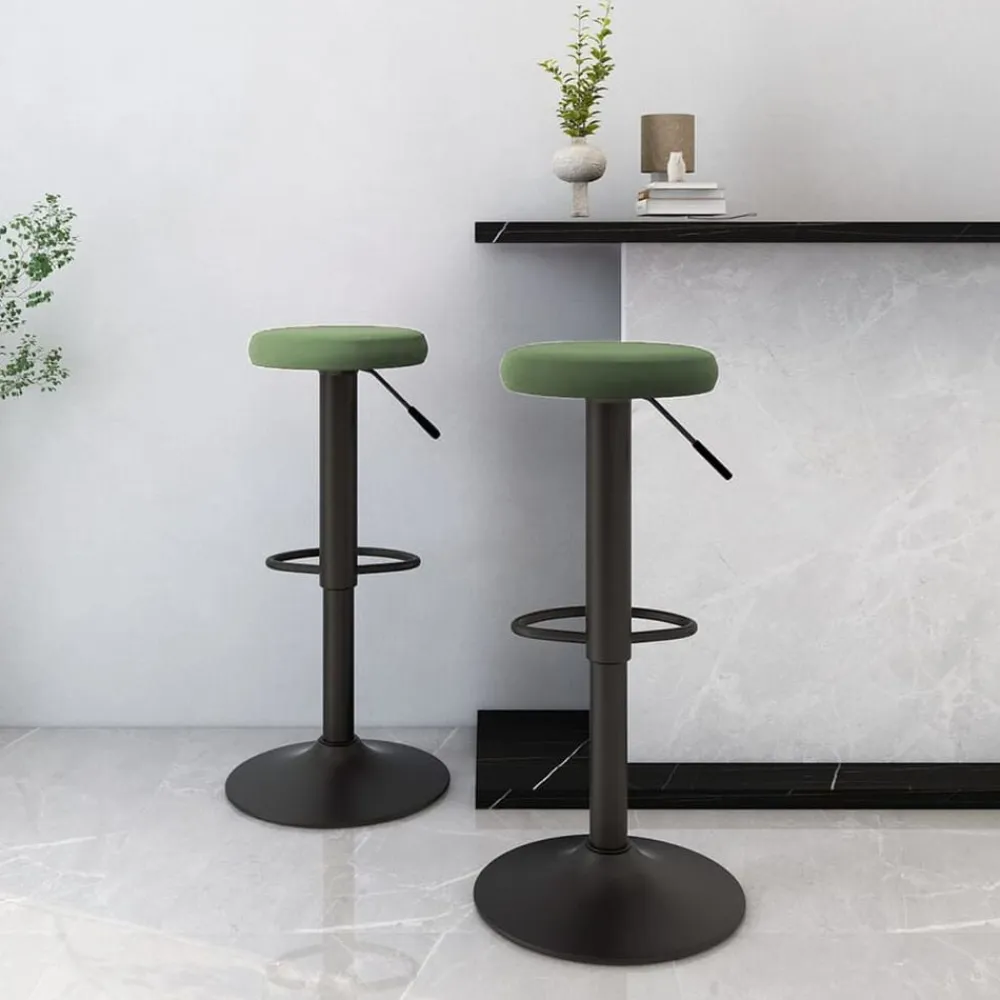 vidaXL Taburetes de cocina 2 unidades terciopelo Verde oscuro Clearance