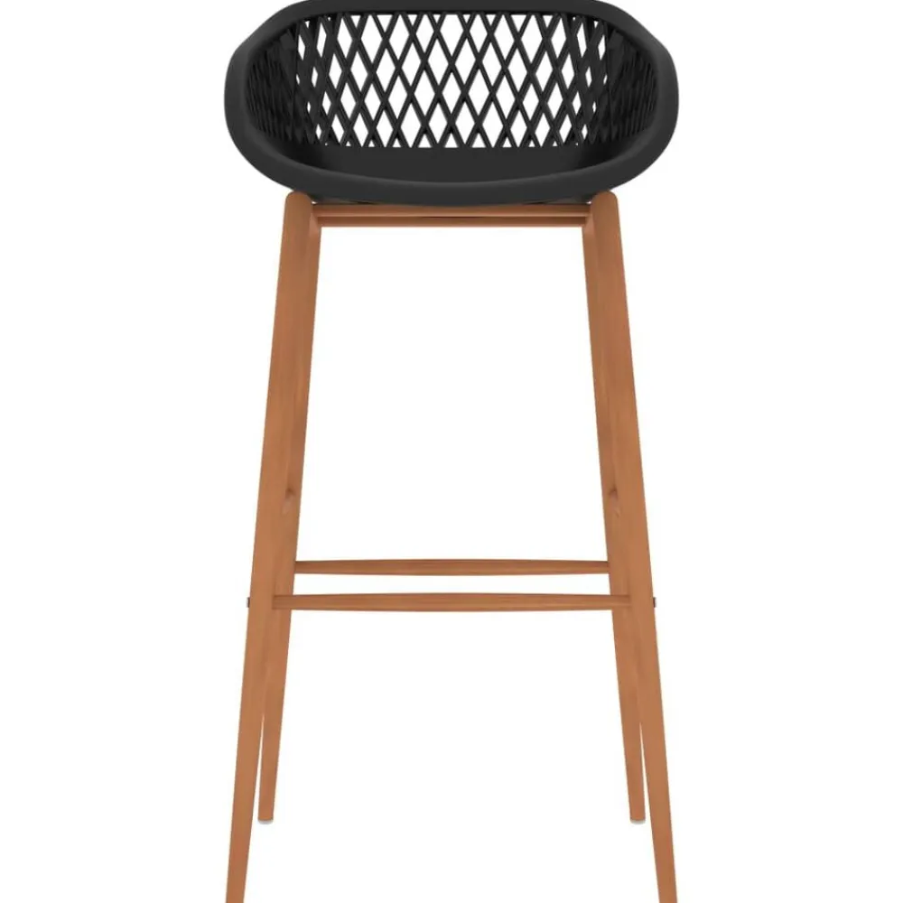 vidaXL Sillas-Taburetes de cocina 2 unidades negro