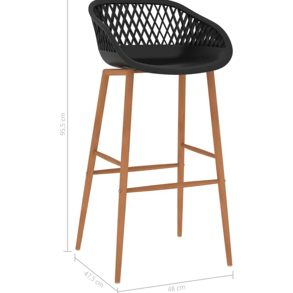 vidaXL Sillas-Taburetes de cocina 2 unidades negro