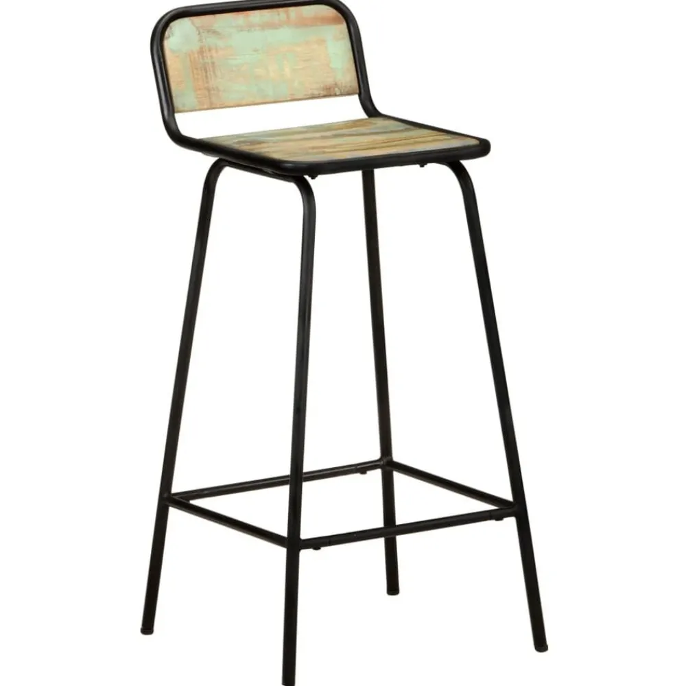 vidaXL Taburetes de cocina 2 unidades madera maciza reciclada Clearance
