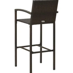 vidaXL Taburetes de cocina 2 unidades ratán sintético marrón Marrón Hot