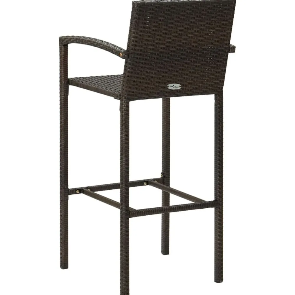 vidaXL Taburetes de cocina 2 unidades ratán sintético marrón Marrón Hot