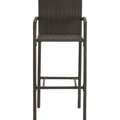 vidaXL Taburetes de cocina 2 unidades ratán sintético marrón Marrón Hot