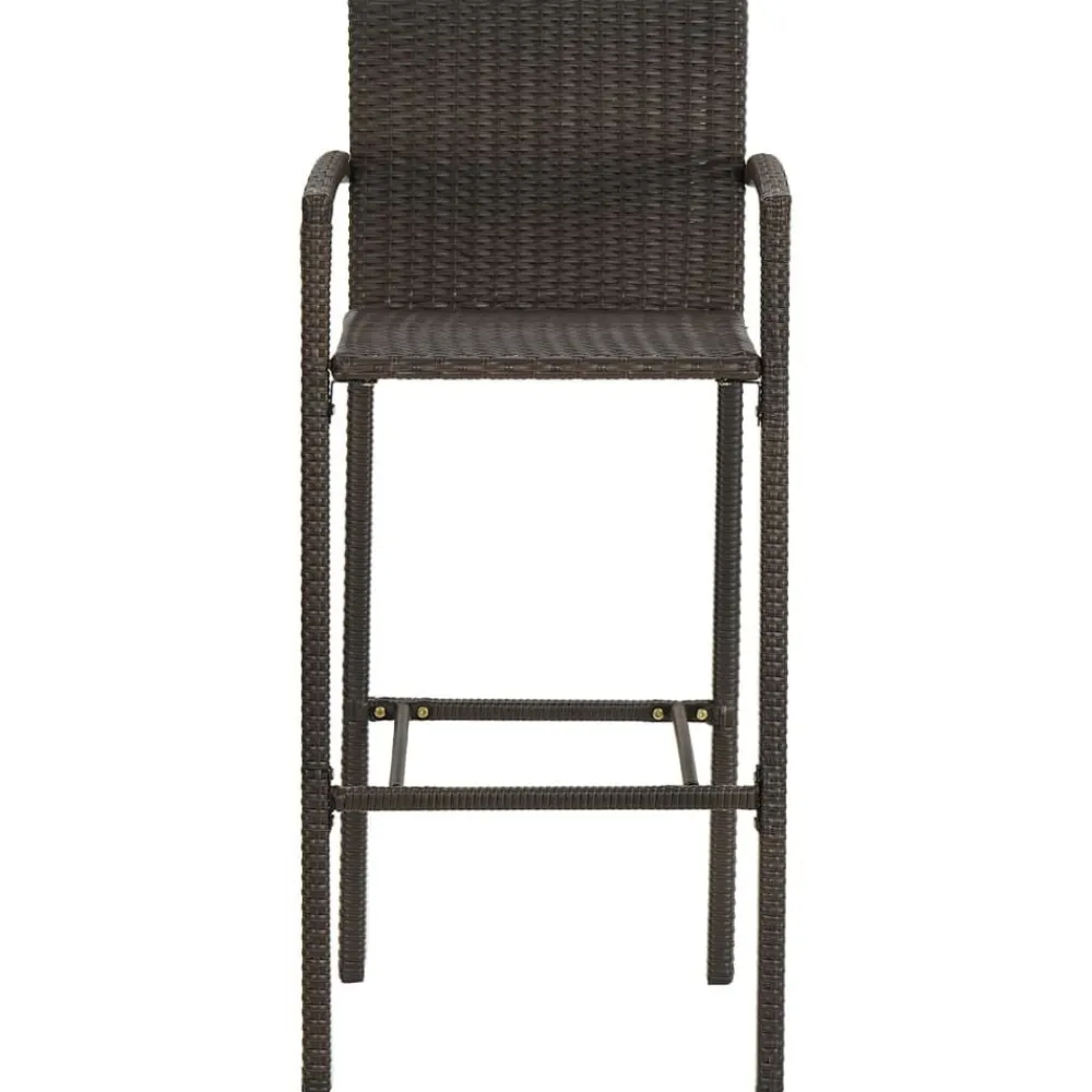 vidaXL Taburetes de cocina 2 unidades ratán sintético marrón Marrón Hot