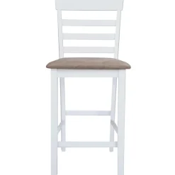 vidaXL Taburetes de cocina 2 unidades tela blanco Blanco y marr&oacute;n Sale
