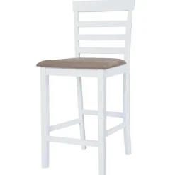 vidaXL Taburetes de cocina 2 unidades tela blanco Blanco y marr&oacute;n Sale
