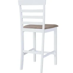vidaXL Taburetes de cocina 2 unidades tela blanco Blanco y marr&oacute;n Sale