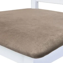 vidaXL Taburetes de cocina 2 unidades tela blanco Blanco y marr&oacute;n Sale