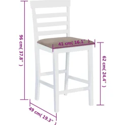 vidaXL Taburetes de cocina 2 unidades tela blanco Blanco y marr&oacute;n Sale
