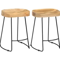 vidaXL Sillas-Taburetes de cocina gavin 2 unidades madera maciza de mango