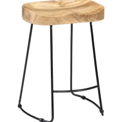 vidaXL Sillas-Taburetes de cocina gavin 2 unidades madera maciza de mango