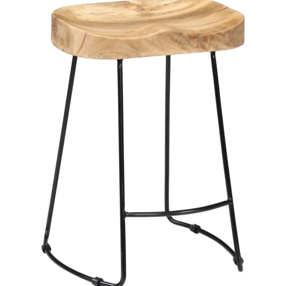 vidaXL Sillas-Taburetes de cocina gavin 2 unidades madera maciza de mango
