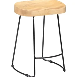 vidaXL Sillas-Taburetes de cocina gavin 2 unidades madera maciza de mango