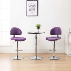 vidaXL Taburetes de cocina 2 unidades cuero sintético Morado