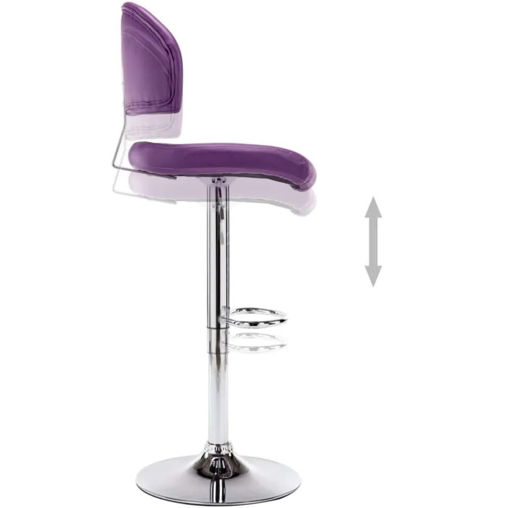 vidaXL Taburetes de cocina 2 unidades cuero sintético Morado