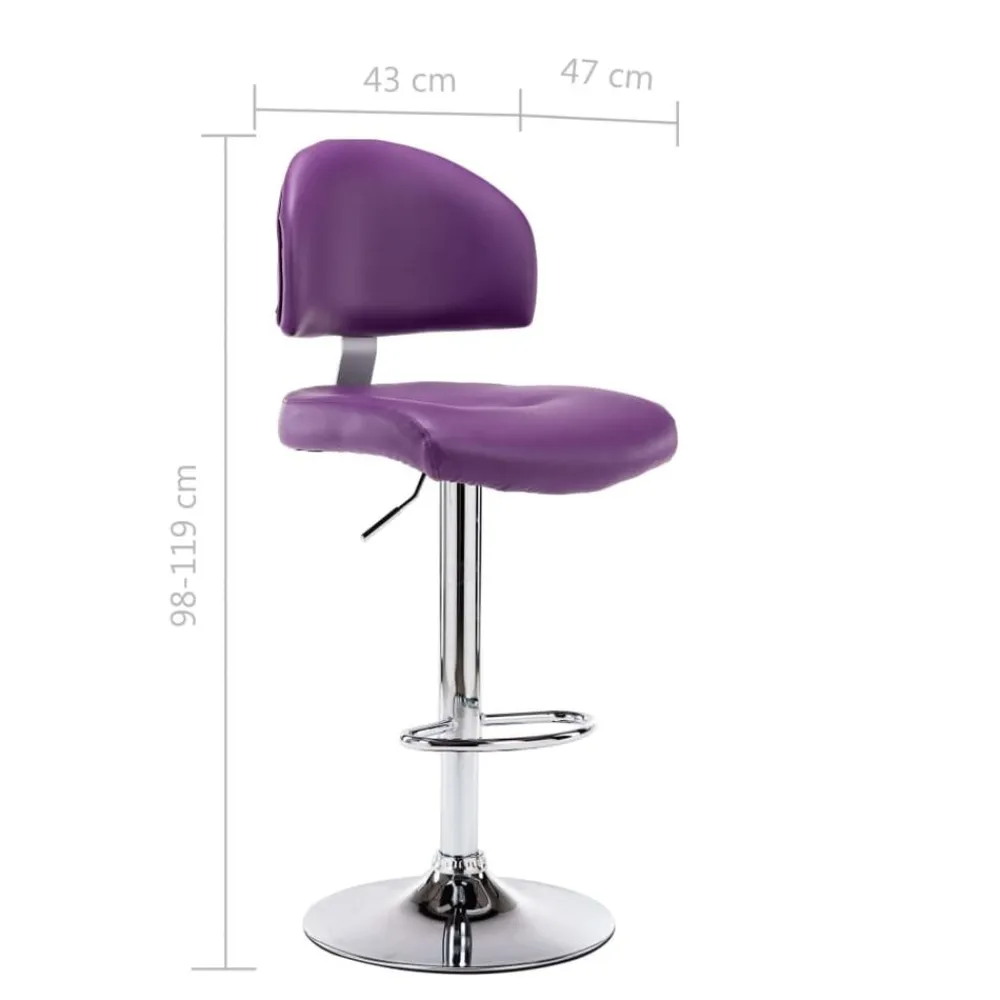 vidaXL Taburetes de cocina 2 unidades cuero sintético Morado