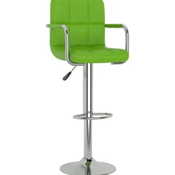 vidaXL Taburetes de cocina 2 unidades cuero sintético Verde Discount