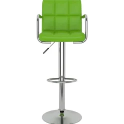 vidaXL Taburetes de cocina 2 unidades cuero sintético Verde Discount