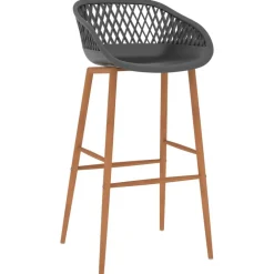vidaXL Taburetes de cocina 2 unidades gris Gris y marr&oacute;n Online