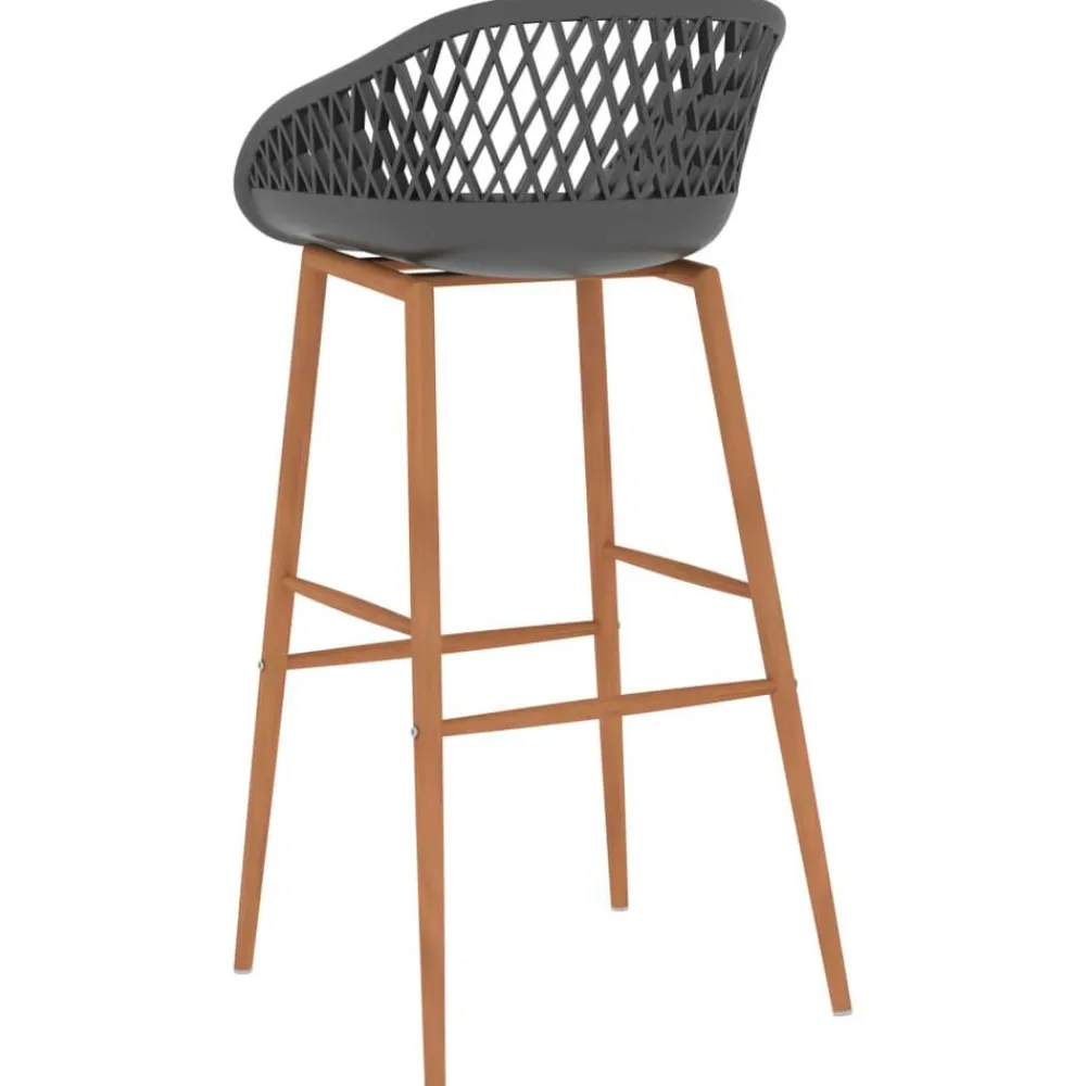 vidaXL Taburetes de cocina 2 unidades gris Gris y marrón Online