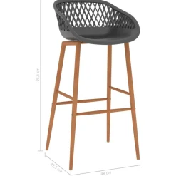 vidaXL Taburetes de cocina 2 unidades gris Gris y marrón Online