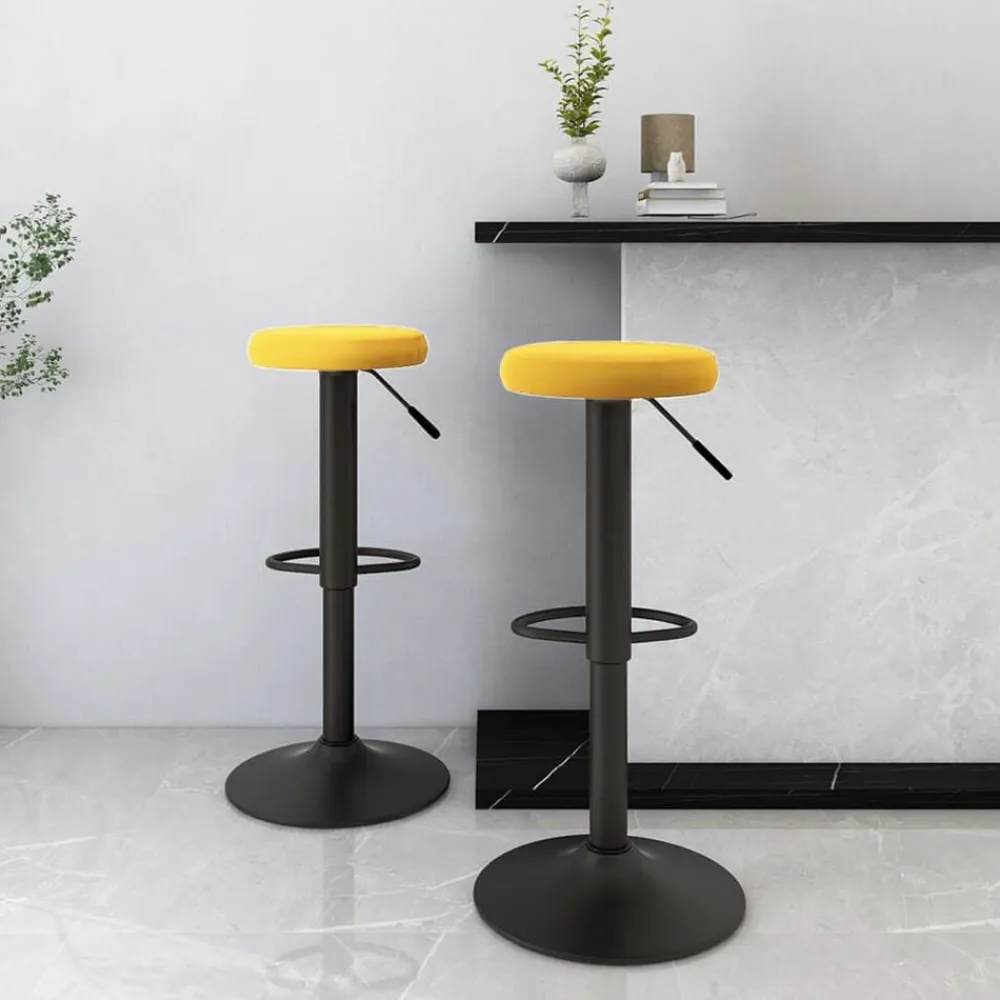 vidaXL Taburetes de cocina 2 unidades terciopelo Amarillo mostaza Sale