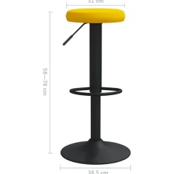 vidaXL Taburetes de cocina 2 unidades terciopelo Amarillo mostaza Sale