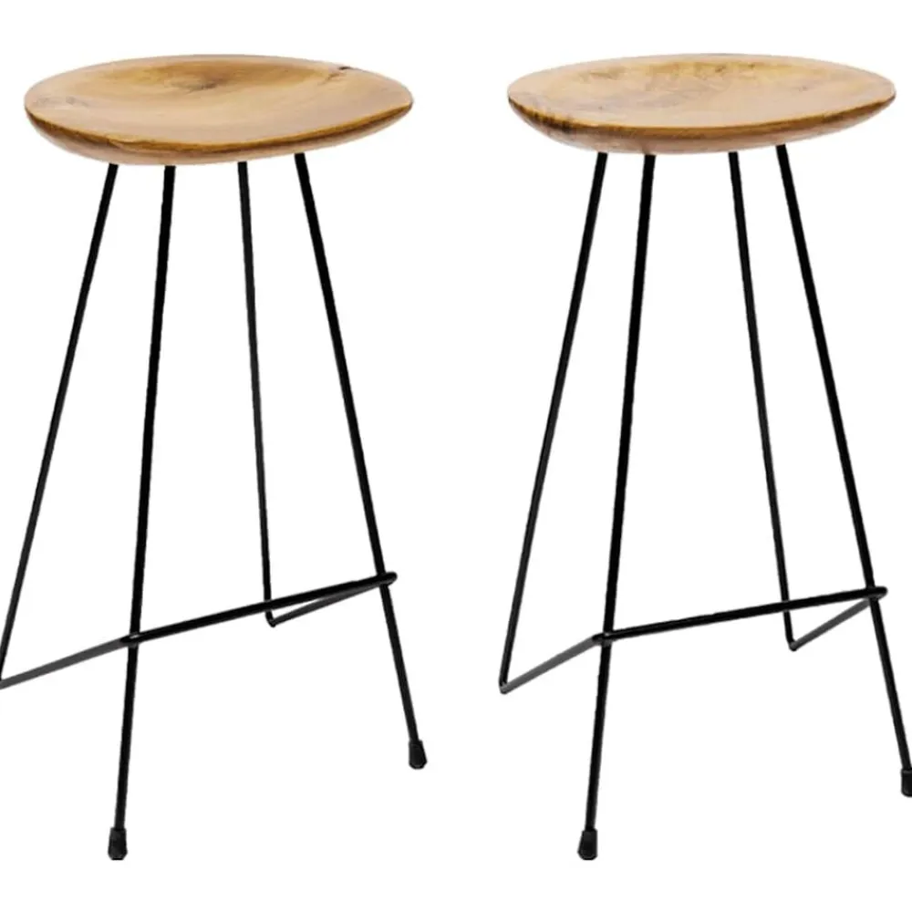 vidaXL Sillas-Taburetes de cocina 2 unidades madera maciza de teca