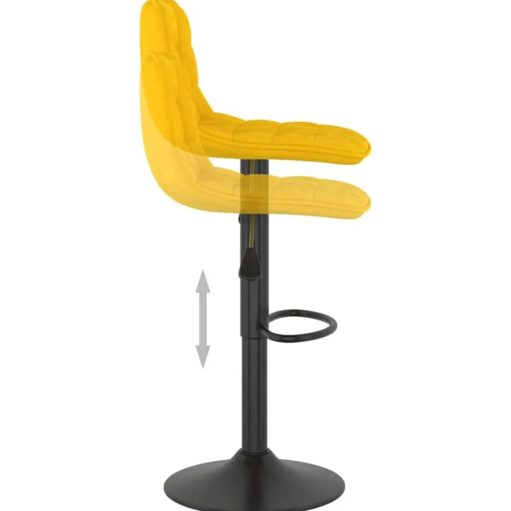 vidaXL Taburetes de cocina 2 unidades terciopelo Amarillo Clearance
