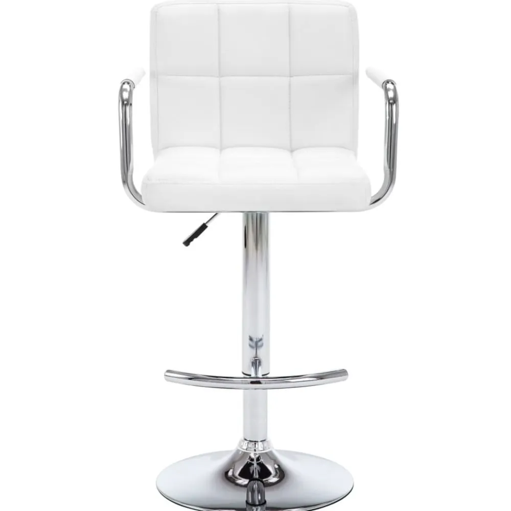 vidaXL Taburetes de cocina 2 unidades cuero sintético Blanco Online