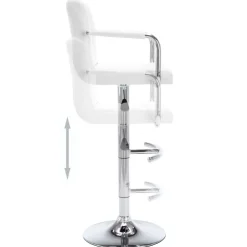 vidaXL Taburetes de cocina 2 unidades cuero sintético Blanco Online