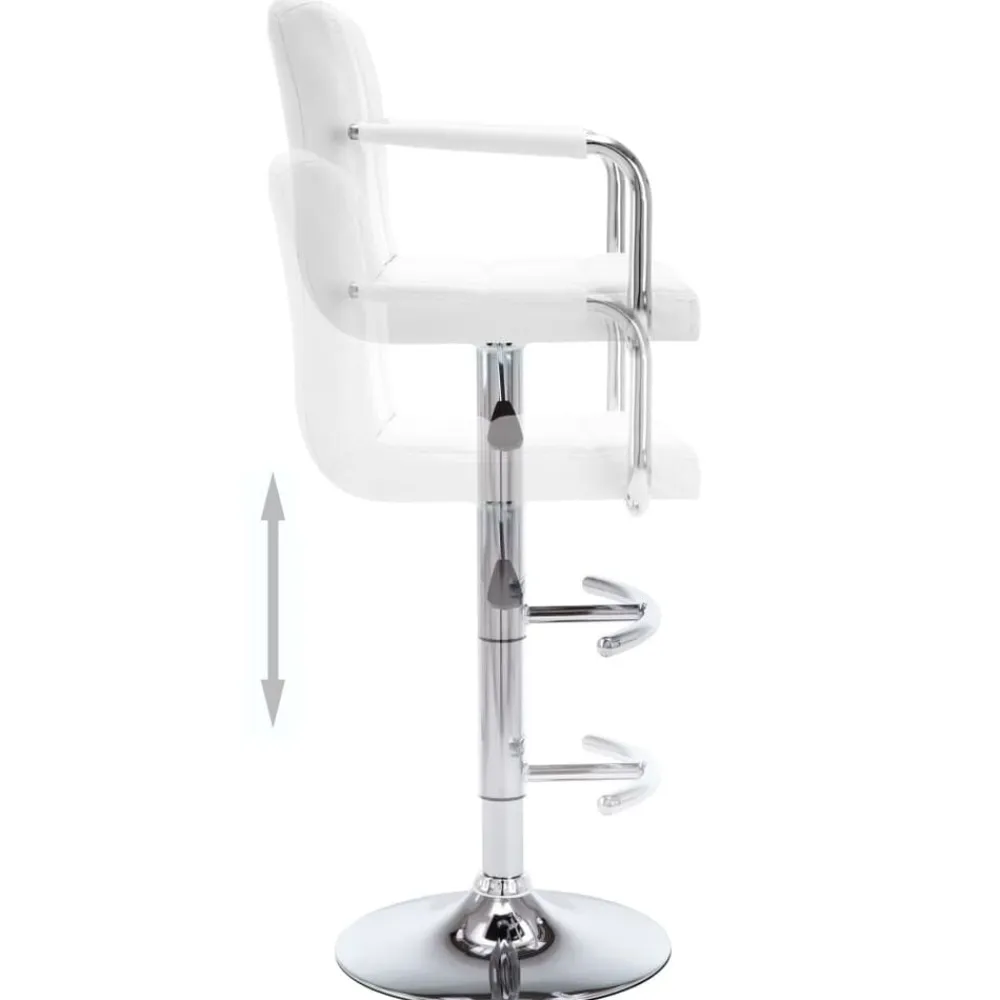 vidaXL Taburetes de cocina 2 unidades cuero sintético Blanco Online