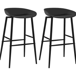 vidaXL Taburetes de cocina 2 unidades Negro New