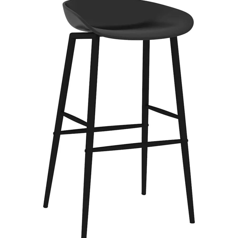 vidaXL Taburetes de cocina 2 unidades Negro New