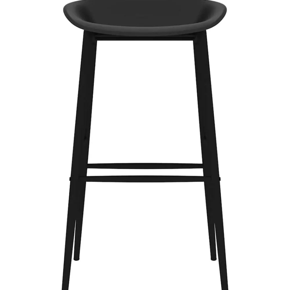 vidaXL Taburetes de cocina 2 unidades Negro New