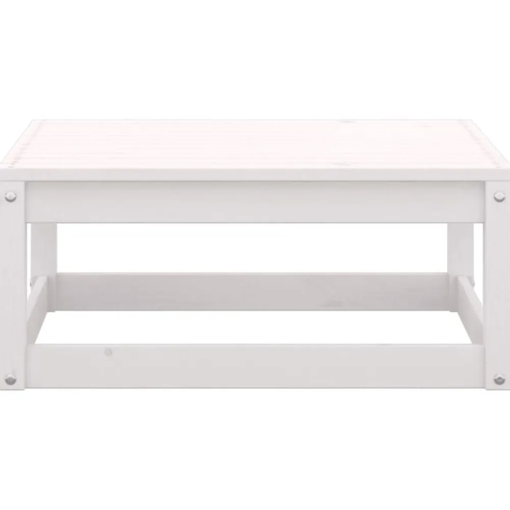 vidaXL Taburetes de jardín con cojines 2 uds madera maciza pino Blanco Outlet