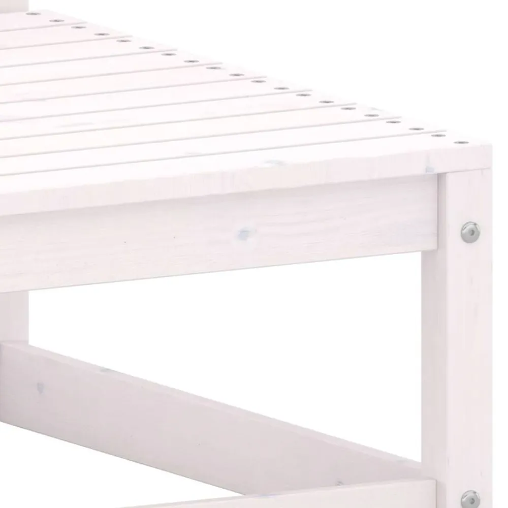 vidaXL Taburetes de jardín con cojines 2 uds madera maciza pino Blanco Outlet