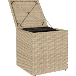 vidaXL Muebles De Jardín-Taburetes de jardín con cojines 2 uds beige 40x40x43 cm