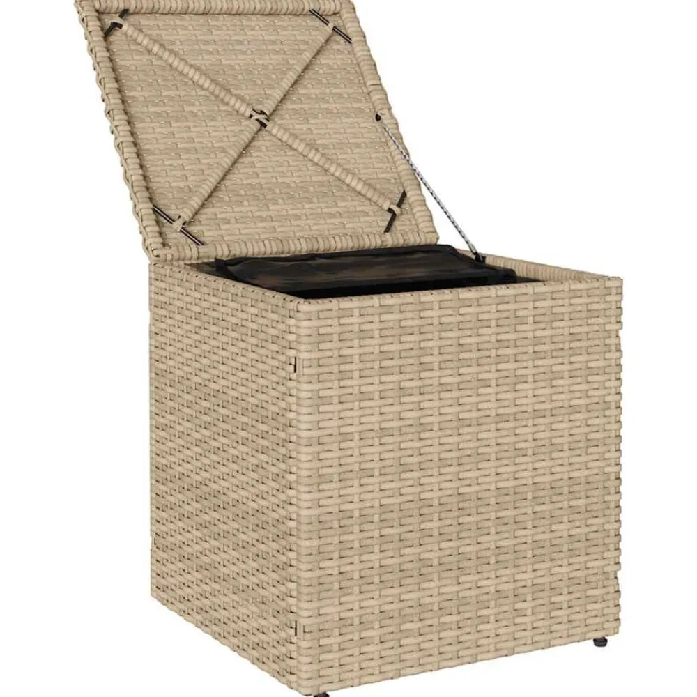vidaXL Muebles De Jardín-Taburetes de jardín con cojines 2 uds beige 40x40x43 cm