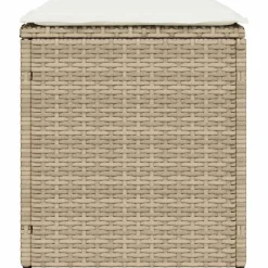 vidaXL Muebles De Jardín-Taburetes de jardín con cojines 2 uds beige 40x40x43 cm
