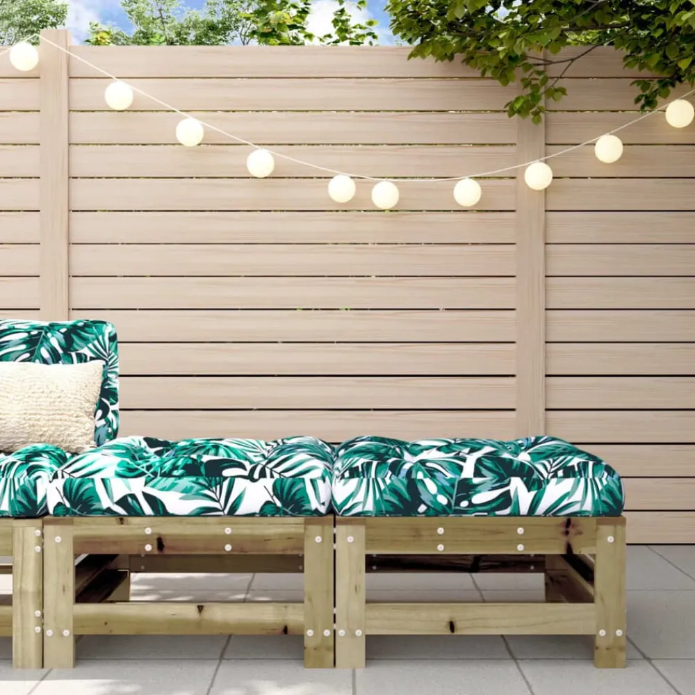 vidaXL Taburetes de jardín con cojines 2 uds madera de pino impregnada pino impregnado Outlet