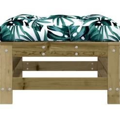 vidaXL Taburetes de jardín con cojines 2 uds madera de pino impregnada pino impregnado Outlet