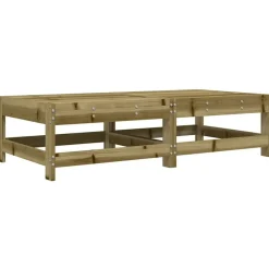 vidaXL Taburetes de jardín con cojines 2 uds madera de pino impregnada Impregnado natural New