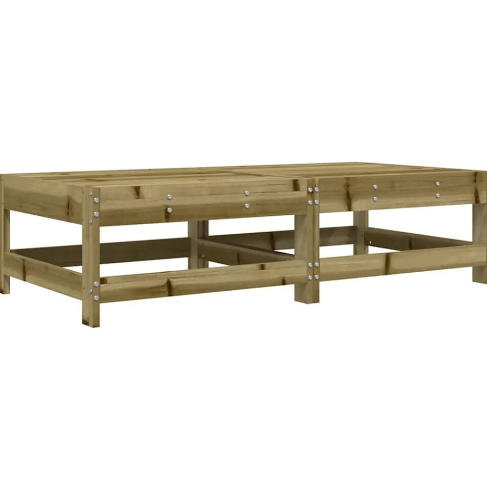 vidaXL Taburetes de jardín con cojines 2 uds madera de pino impregnada Impregnado natural New