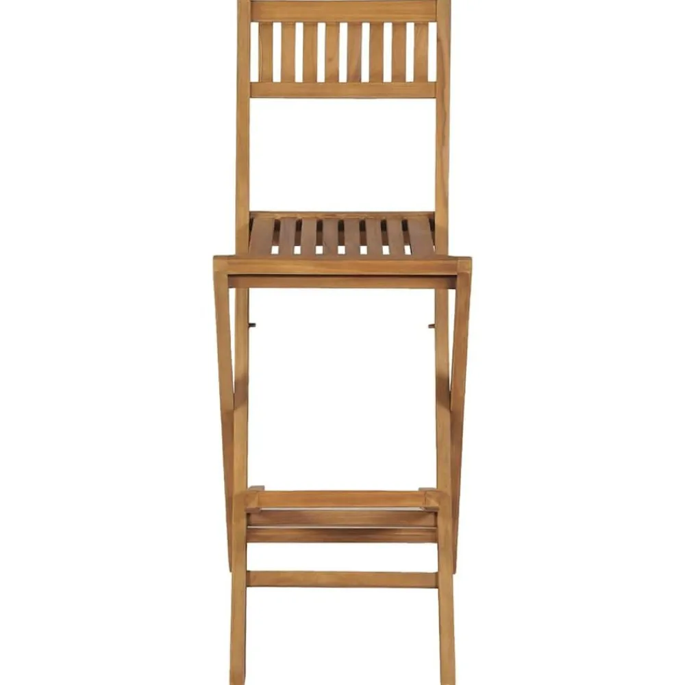 vidaXL Muebles De Jardín-Taburetes plegables de bar de jardín 2 uds madera teca maciza