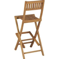 vidaXL Muebles De Jardín-Taburetes plegables de bar de jardín 2 uds madera teca maciza