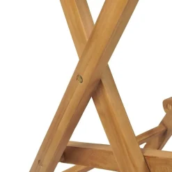 vidaXL Muebles De Jardín-Taburetes plegables de bar de jardín 2 uds madera teca maciza